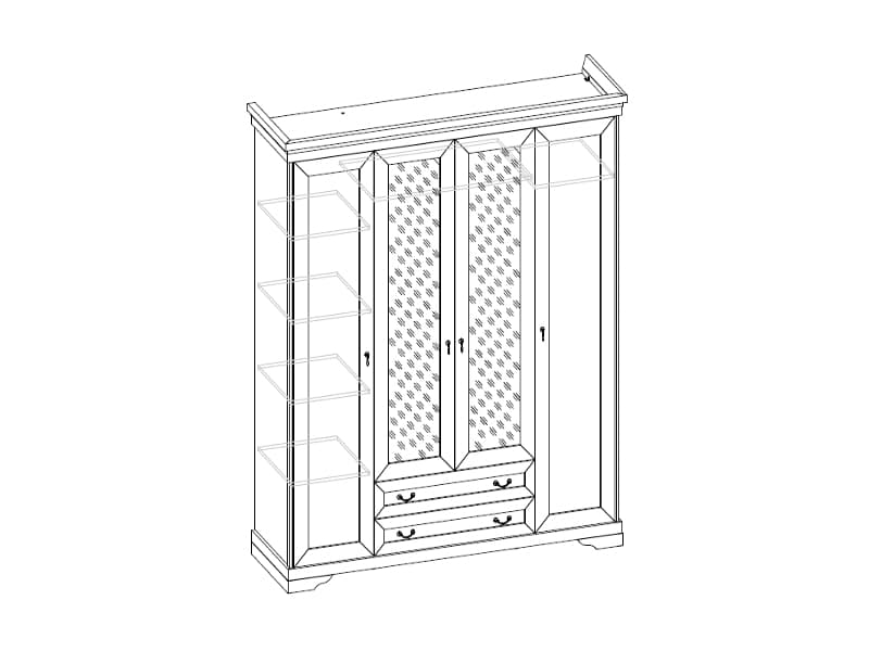 Шкаф распашной София - 4, орех
